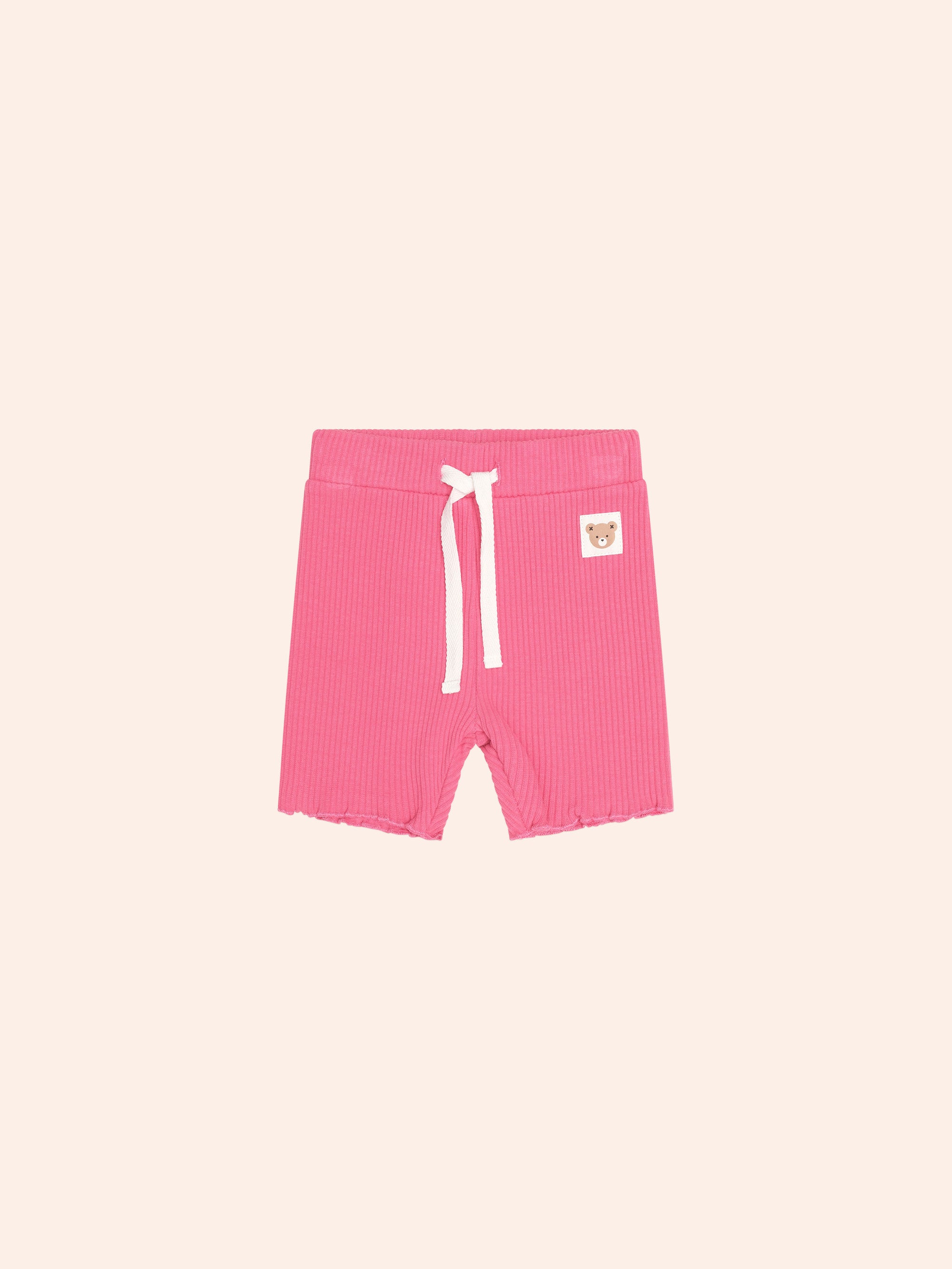 HUXBABY CHERRY RIB BIKE SHORT in CHERRY