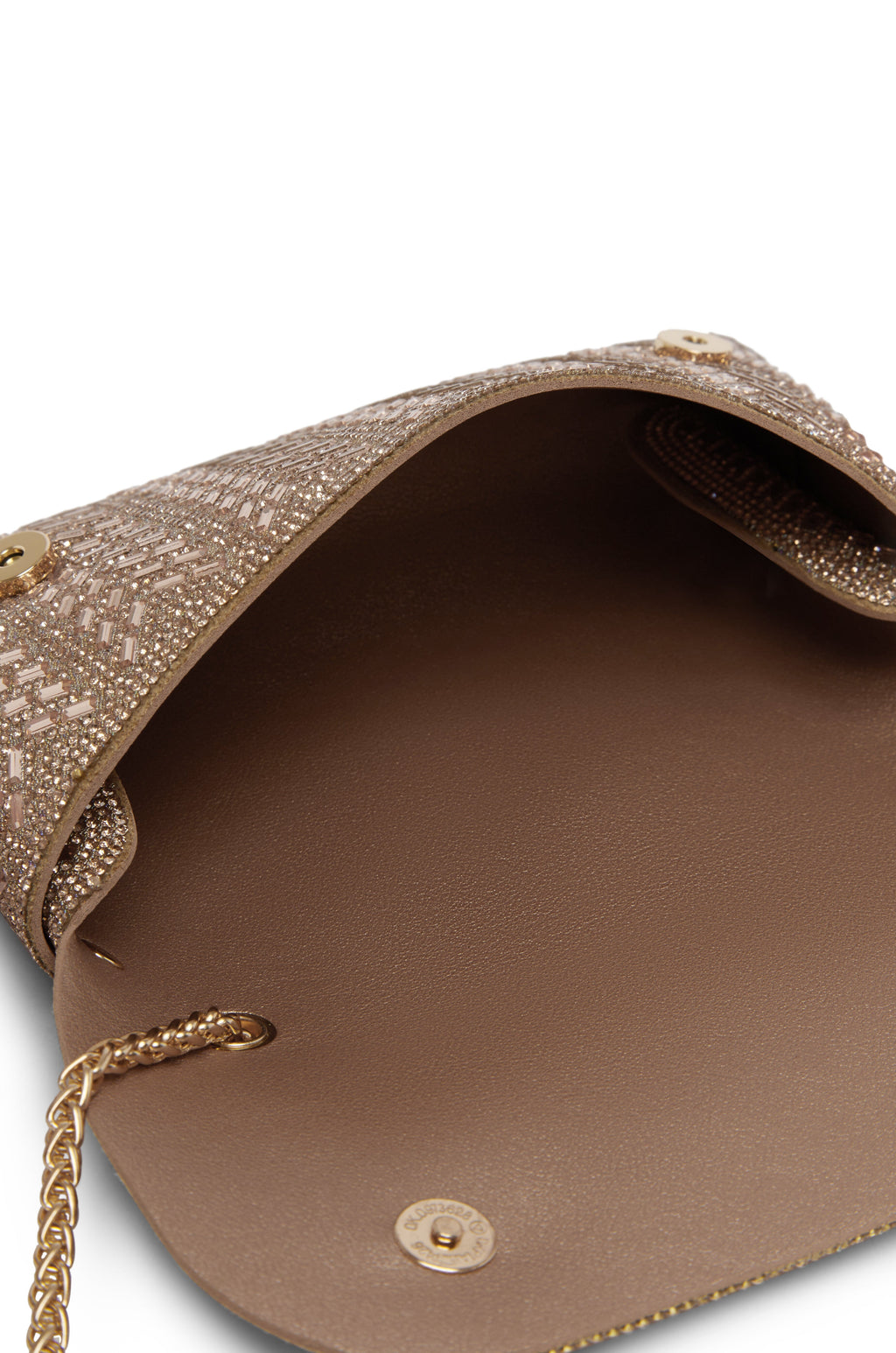 Carolina Mimi Sequinned Clutch Bag Rose Gold in Default Title