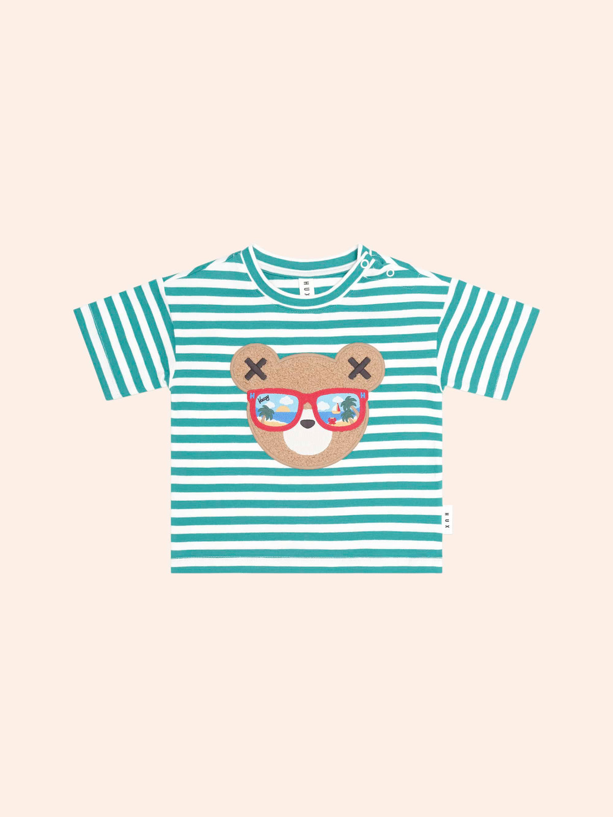 HUXBABY Vacay Hux Slouchy Tee in VINTAGE GREEN/ALMOND MILK