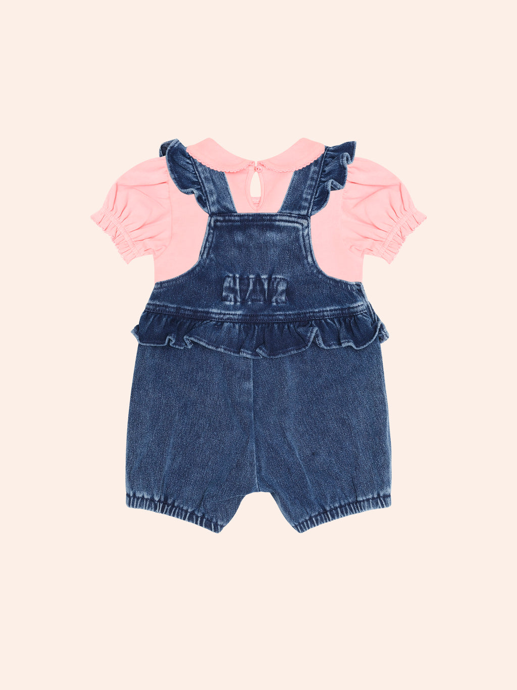 HUXBABY FLORAL 2PC DENIM SET in VINTAGE PINK / DENIM