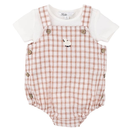 Bebe - Clayton Check Bodysuit 2 Piece Set