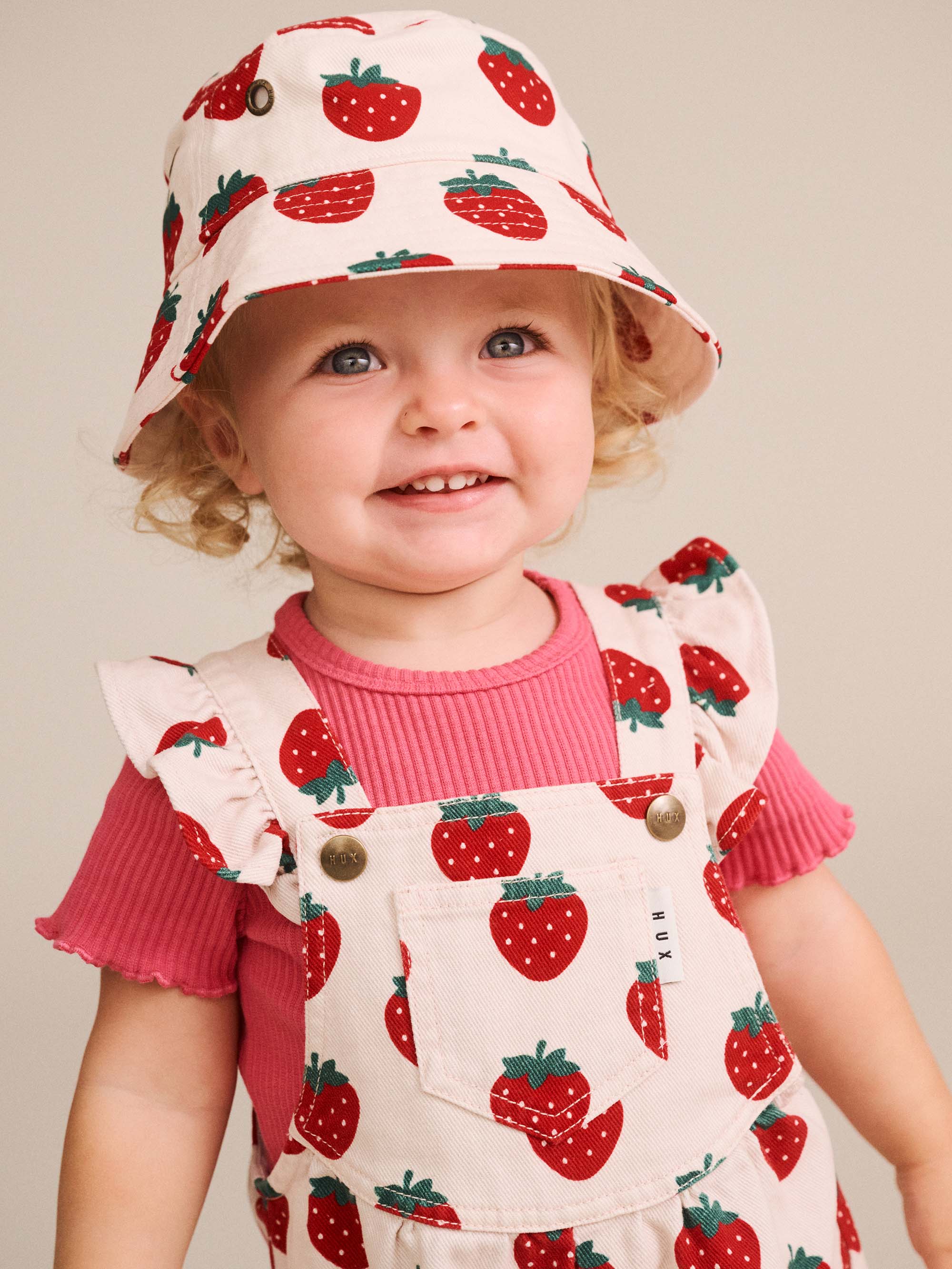 HUXBABY STRAWBERRY BUCKET HAT in MULTI STRAWBERRY