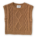 Grown - Chunky Cable Knit Vest - Toast (GJ25)