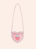 HUXBABY STRAWBERRY SEQUIN HEART BAG in STRAWBERRY METALLIC