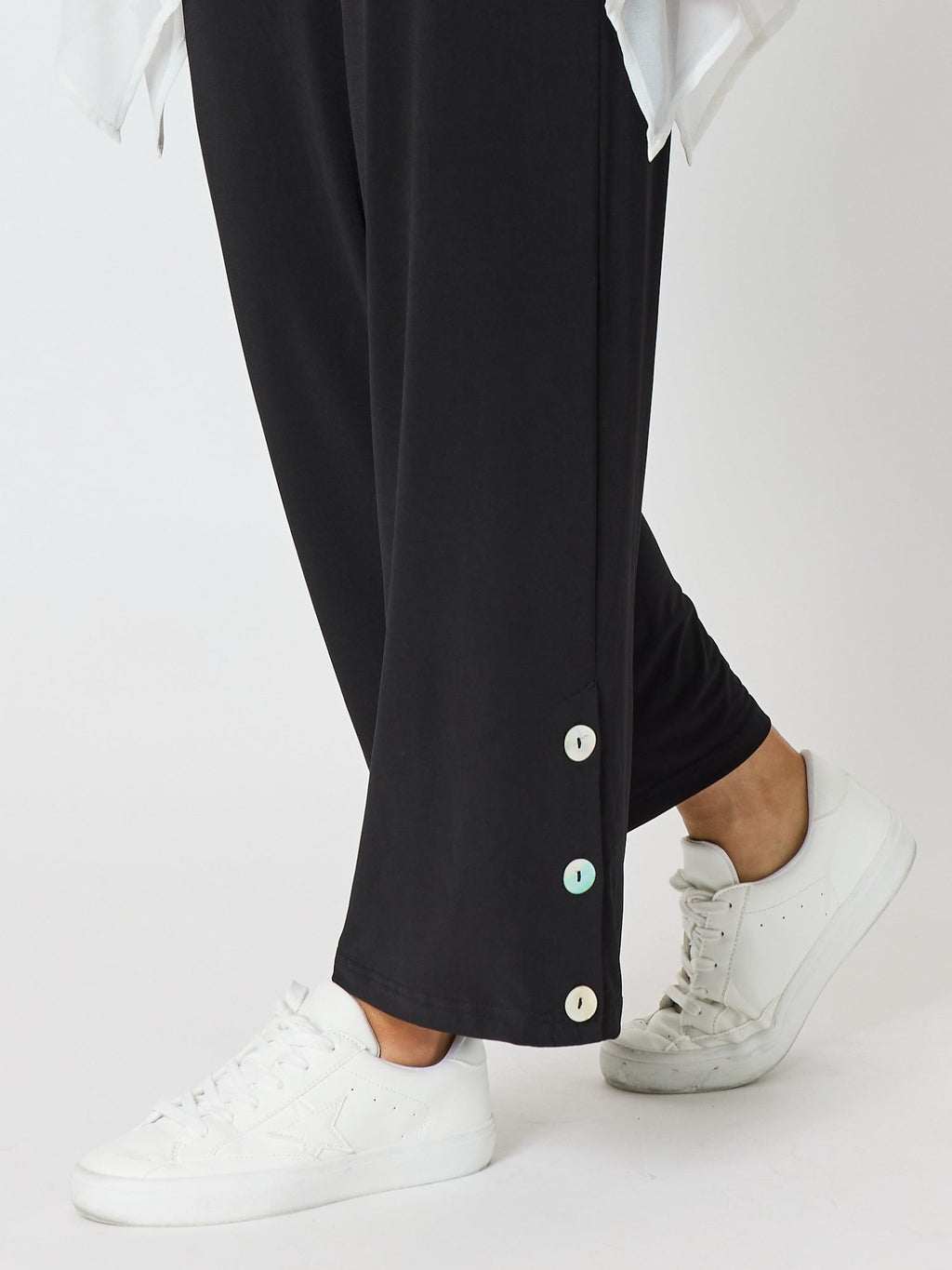 Clarity Traveller Button Hem Pant - Black in Black