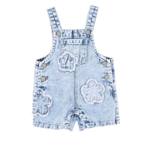 Fox & Finch - Grow Wild Flower Applique Denim Overall