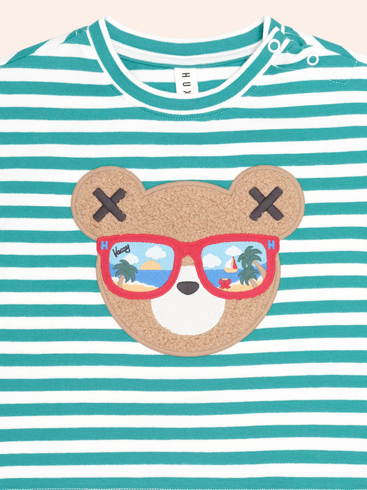 HUXBABY Vacay Hux Slouchy Tee in VINTAGE GREEN/ALMOND MILK