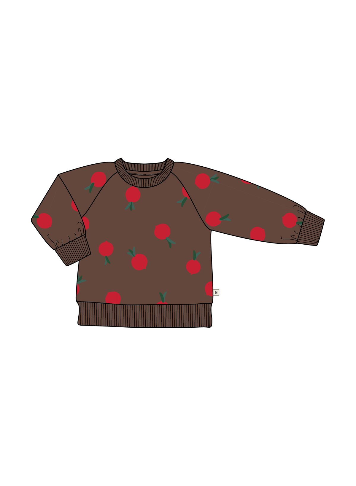 Nature Baby Emerson Sweater in Grande Radish Pinecone Print