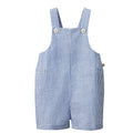 Nature Baby - Tucker Shortie Overalls Linen - Blue Stripe (NBSS25)