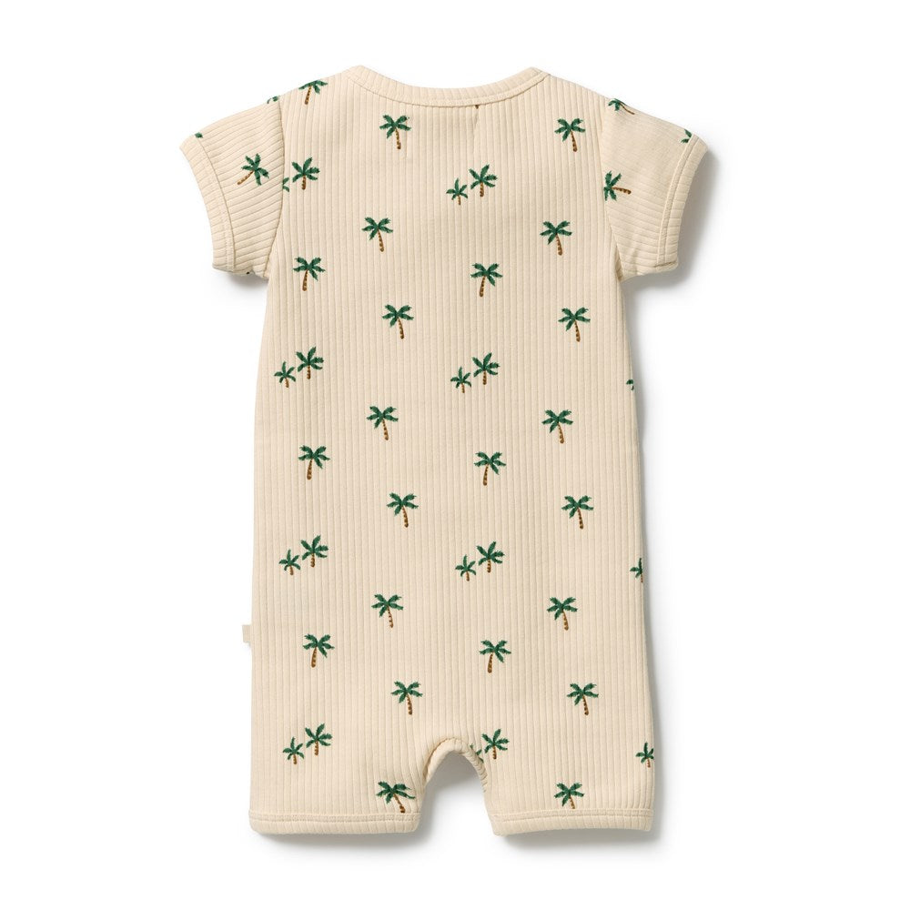 Wilson and Frenchy Tiny Palm Organic Boyleg Zipsuit in Tiny Palm