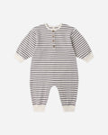 Quincy Mae Relaxed Jumpsuit Slate Stripe in SLATE