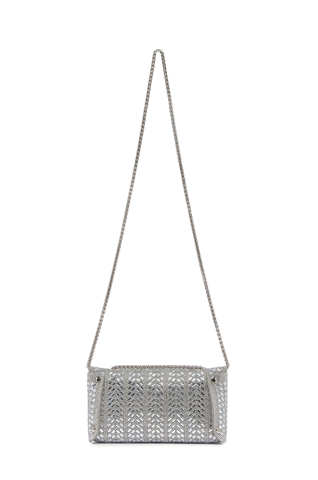 Carolina Mimi Sequinned Clutch Bag Silver in Default Title