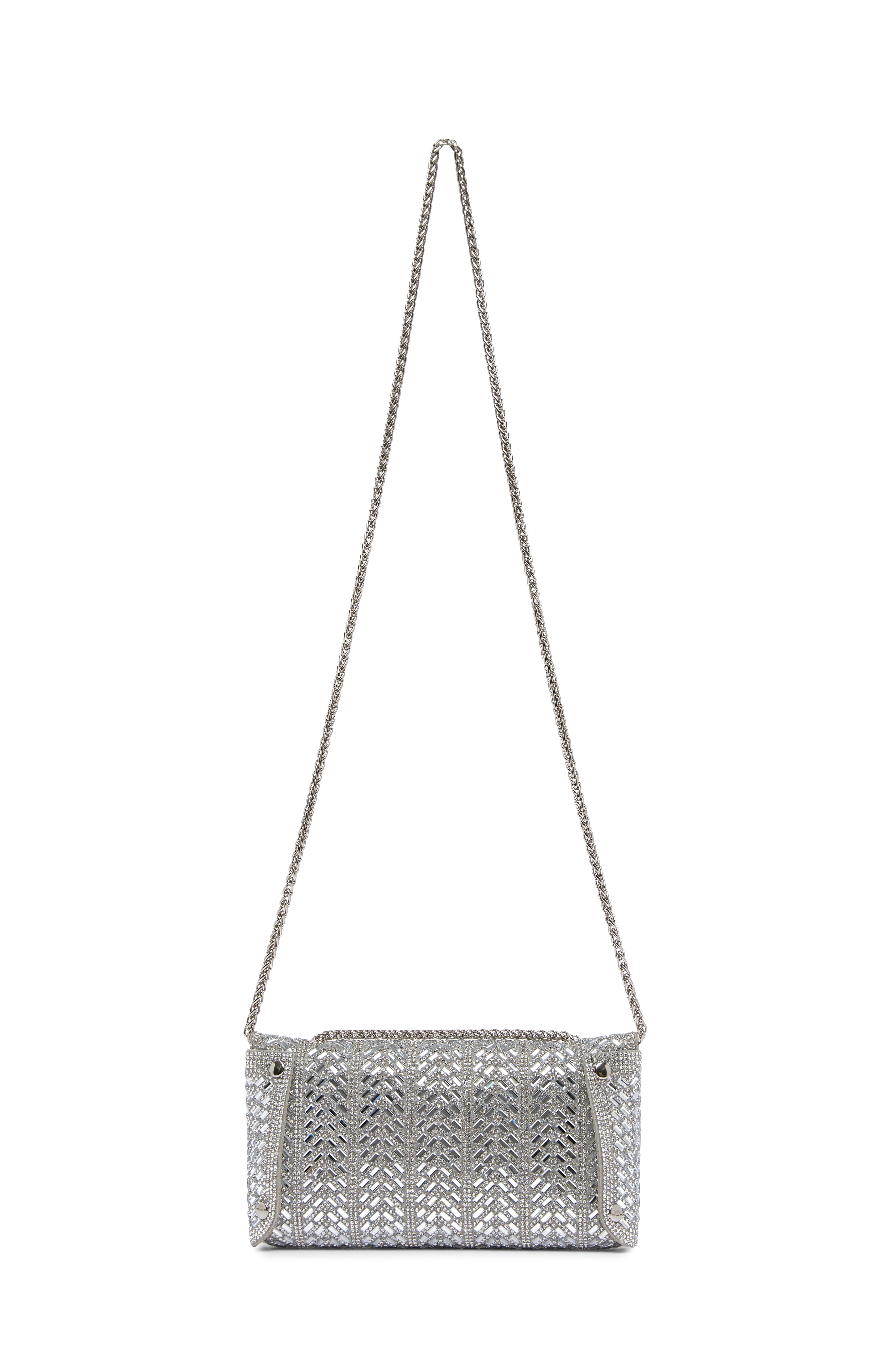 Carolina Mimi Sequinned Clutch Bag Silver in Default Title