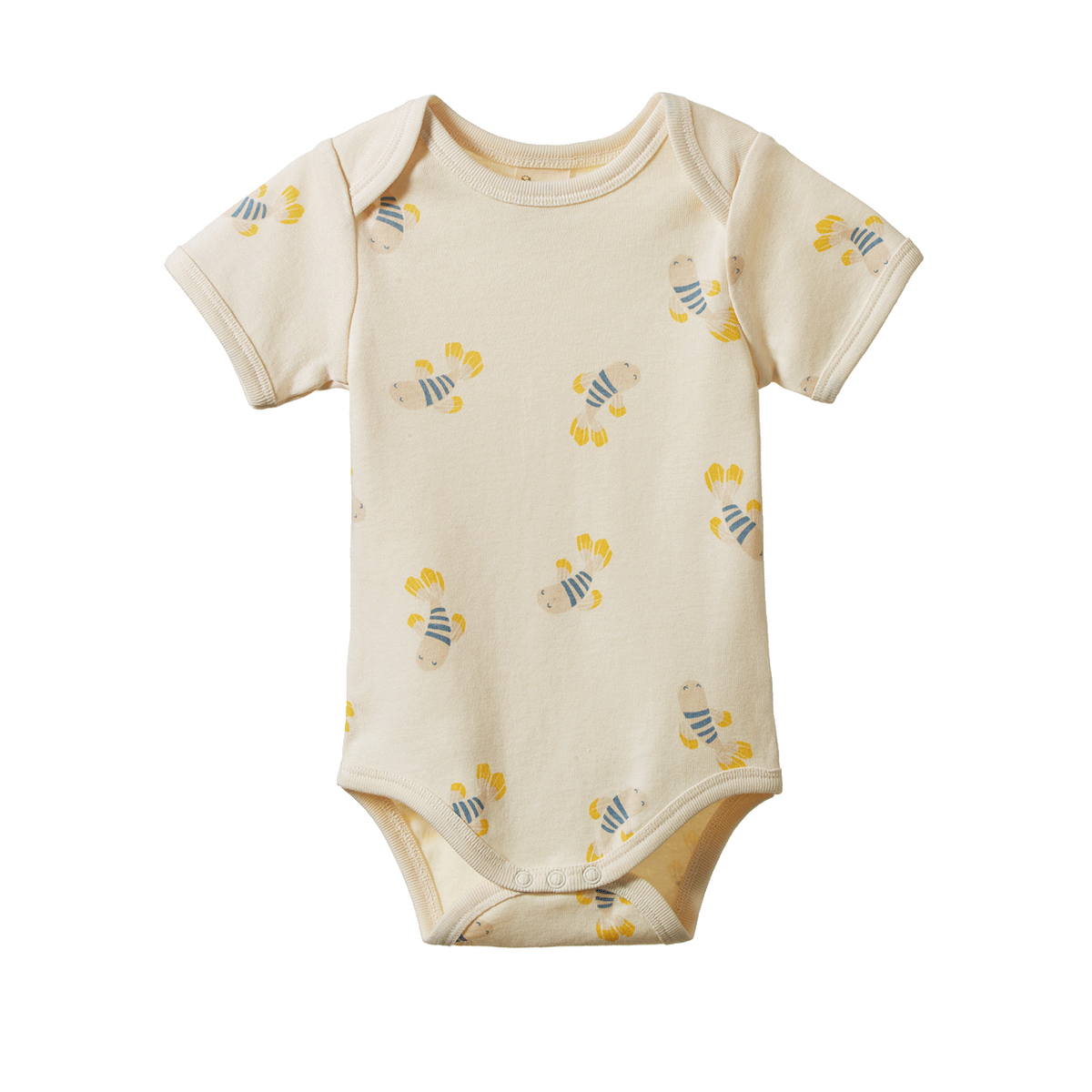 Nature Baby Short Sleeve Bodysuit in Fish Fable Print