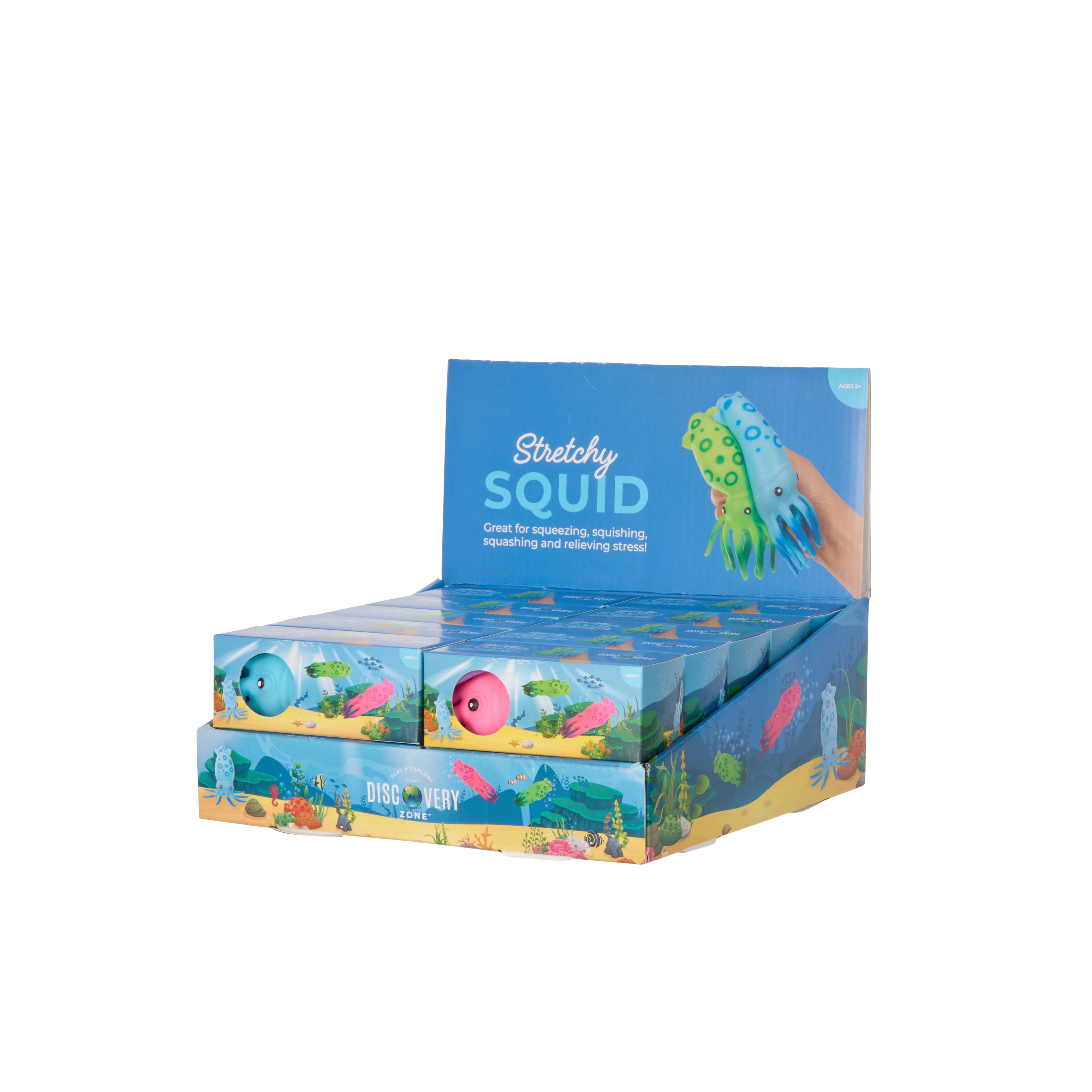 Discovery Zone Discovery Zone Squishy Squid CDU 20pcs/3 Assorted in Default Title