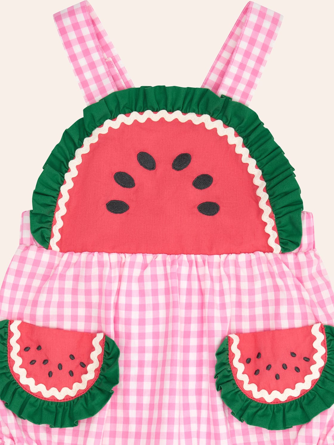 HUXBABY One-In-A-Melon Check Romper in Single