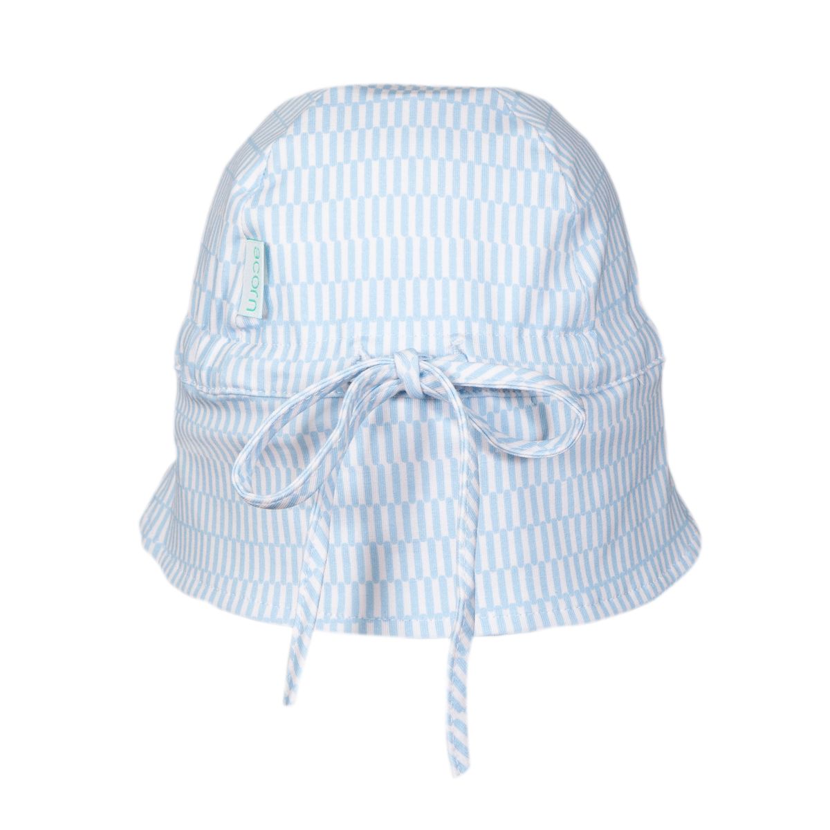 Acorn Kids Blue Sprinkle Soft Jersey Flap Cap in Blue and Cream