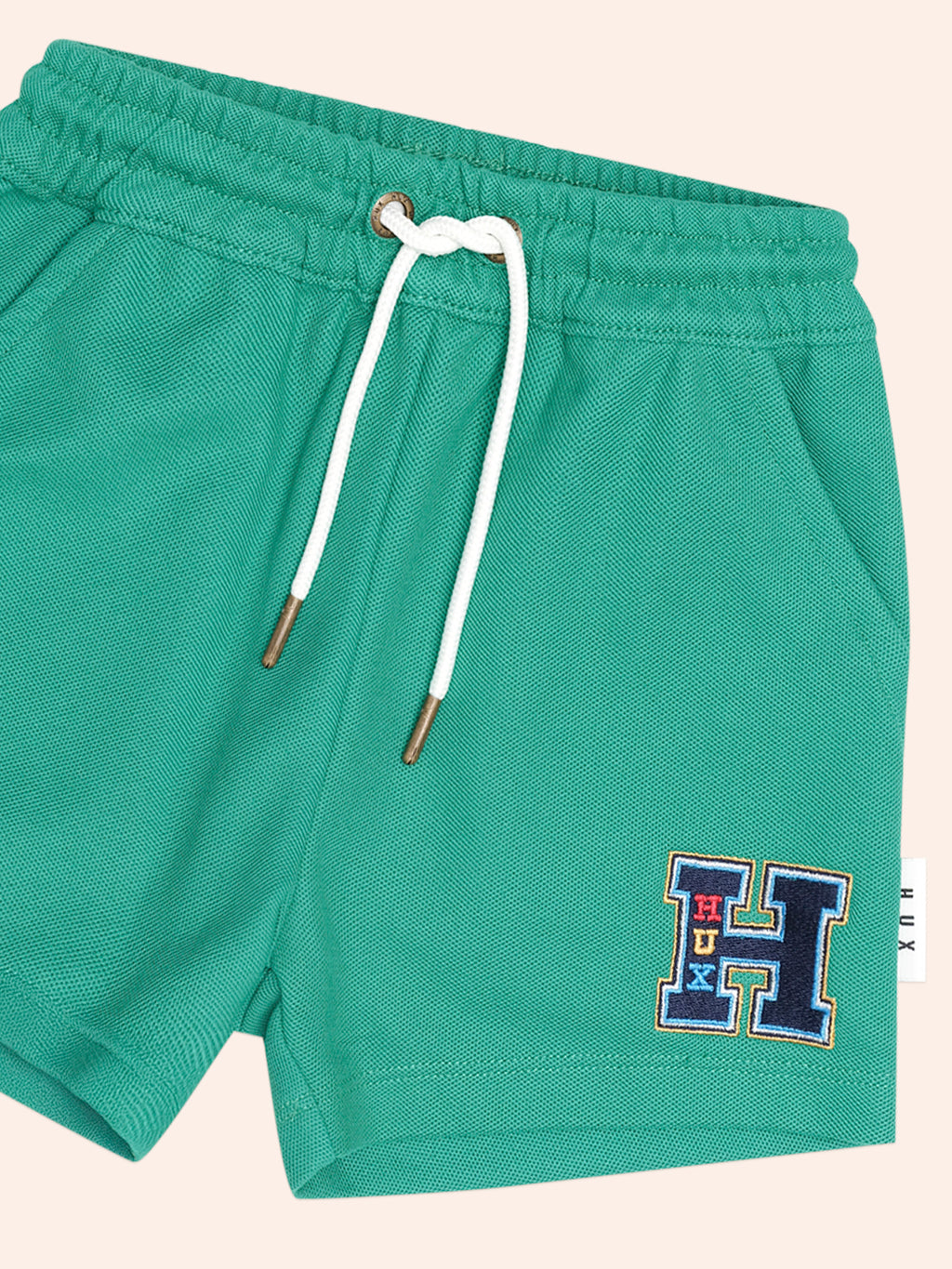 HUXBABY COLLEGIATE PIQUE SHORT in VINTAGE GREEN