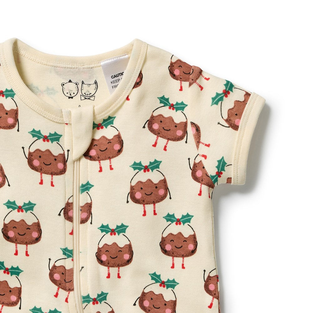 Wilson and Frenchy Little Pudin Organic Rib Boyleg Zipsuit in Little Pudin