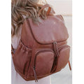 OIOI - Faux Leather Nappy Backpack - Dusty Rose