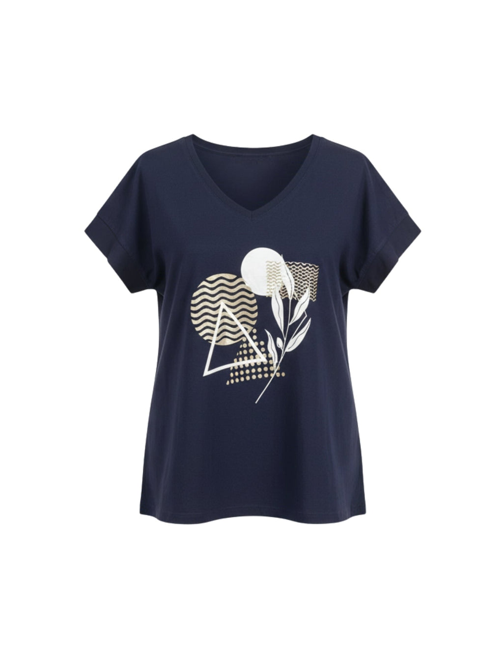 Clarity Orbit Print Top - Navy in Navy