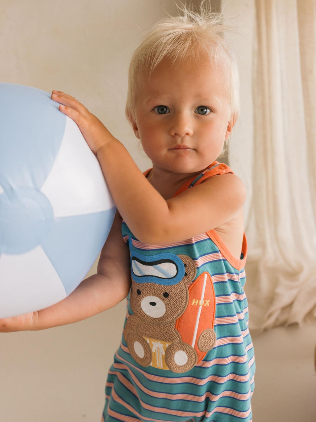 HUXBABY Snorkel Sitting Hux Stripe Romper in Single