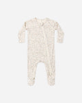 Quincy Mae Bamboo Zip Footie Bloom in NATURAL