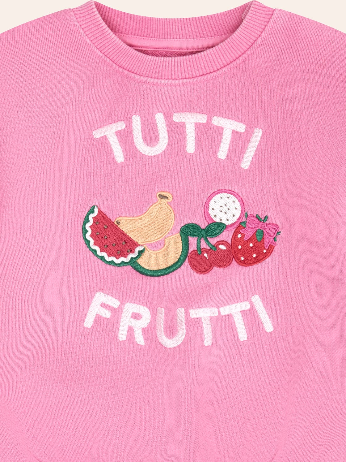 HUXBABY Tutti Frutti Frill Drop Shoulder Sweat in Single