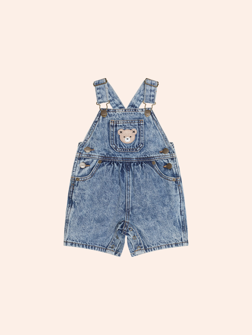 HUXBABY DREAMY DENIM SHORTALL in DENIM