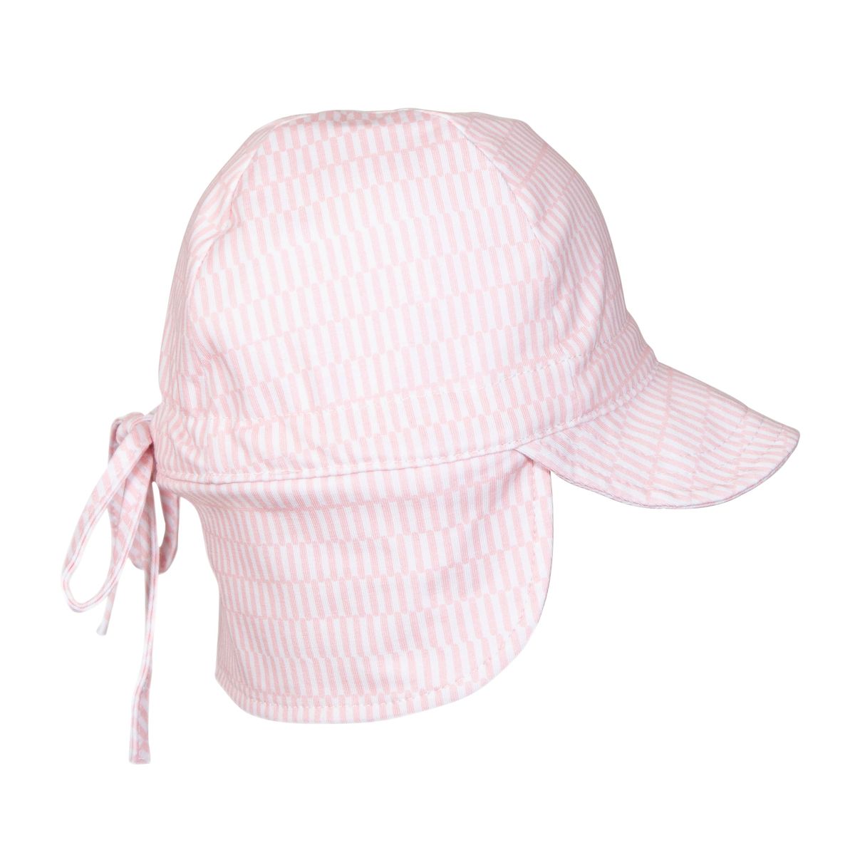Acorn Kids Pink Sprinkle Soft Jersey Flap Cap in Pink and Cream