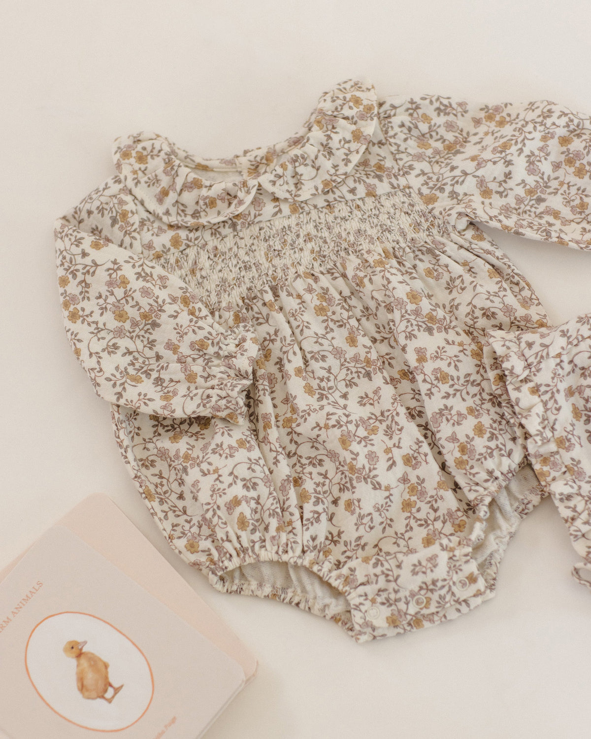 Quincy Mae Callie Romper Posy in IVORY
