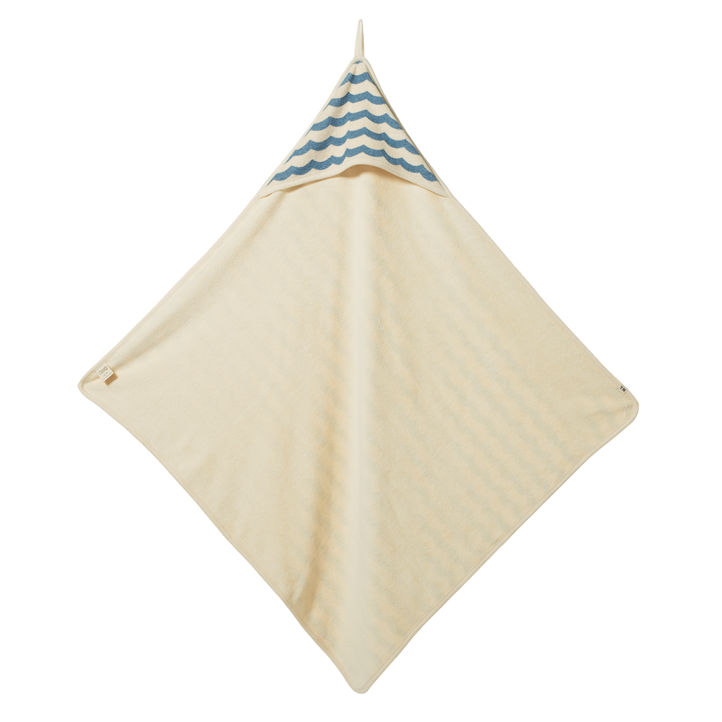 Nature Baby ORG COTTON HOODED TOWEL in Waves Print