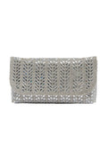 Carolina Mimi Sequinned Clutch Bag Silver in Default Title