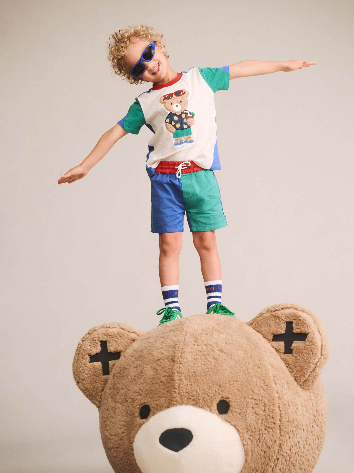 HUXBABY Colour Block Twill Short in MULTI