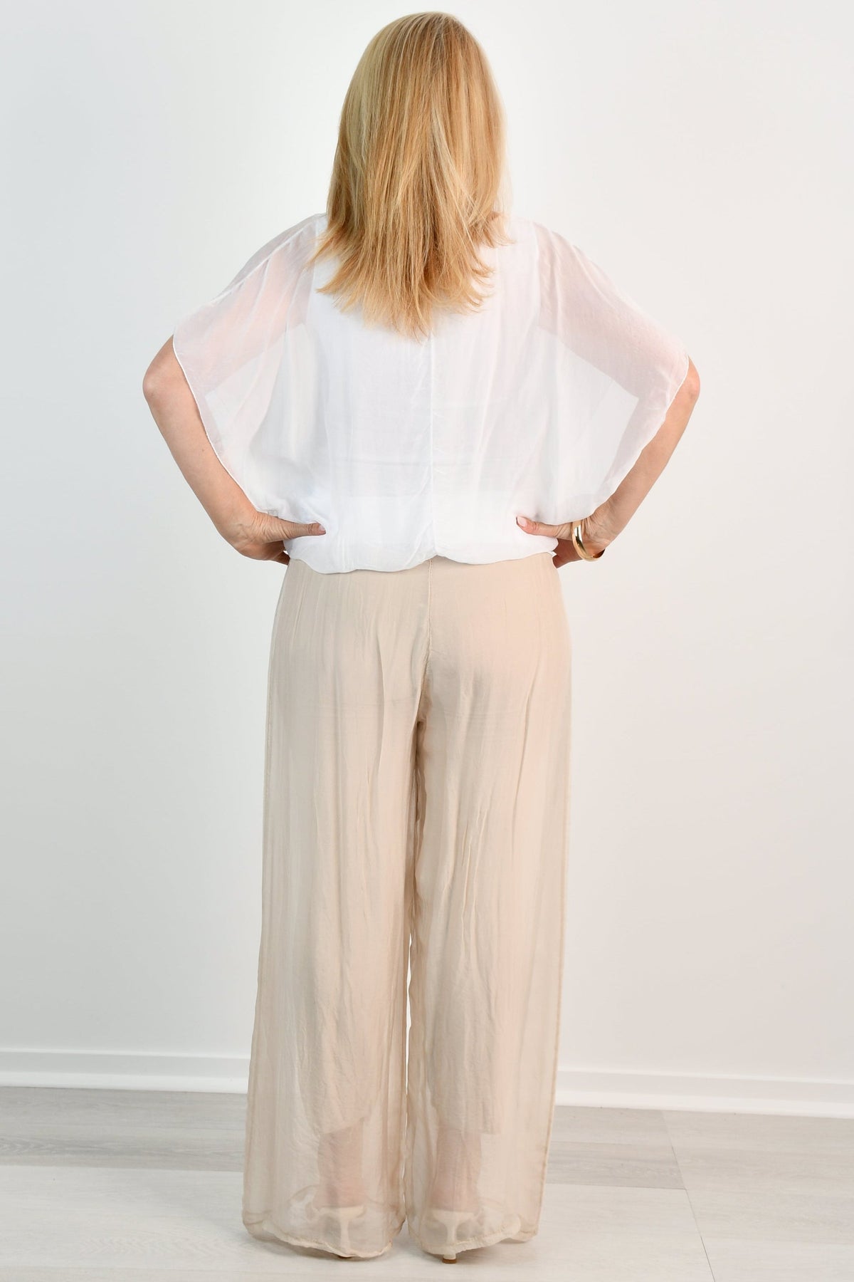 La Sofia VLSP110 (61248) - PISA SILK PANT - CHAMPAGNE in Champagne