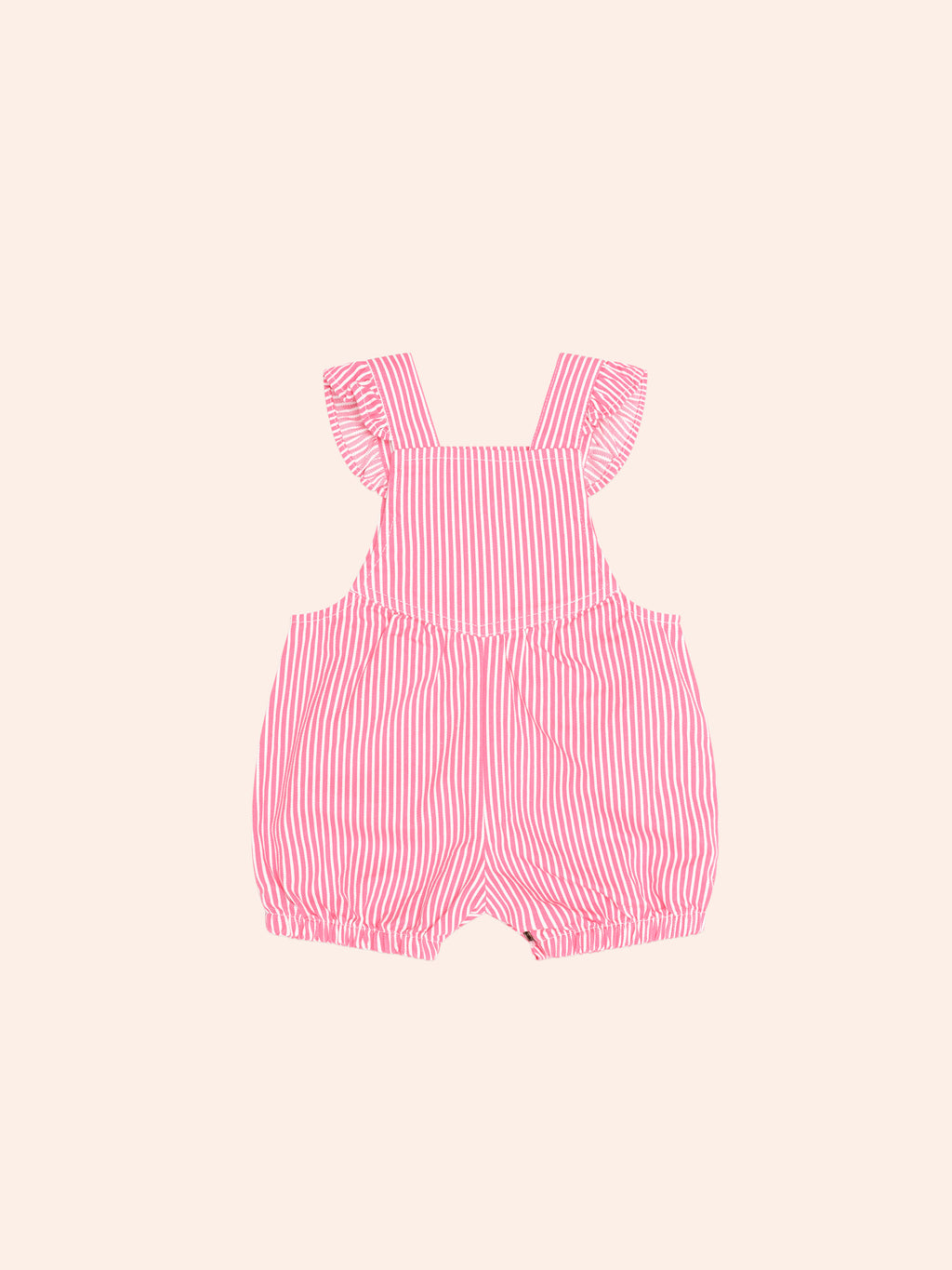 HUXBABY STRAWBERRY EMB STRIPE PLAYSUIT in HONEYSUCKLE / ALMOND MILK