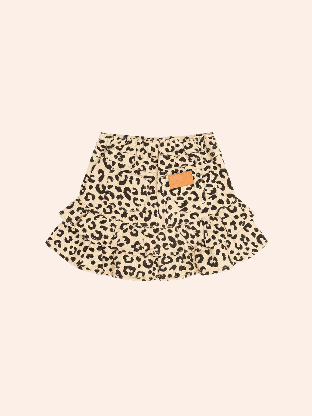HUXBABY LEOPARD FRILL SKIRT in ANIMAL