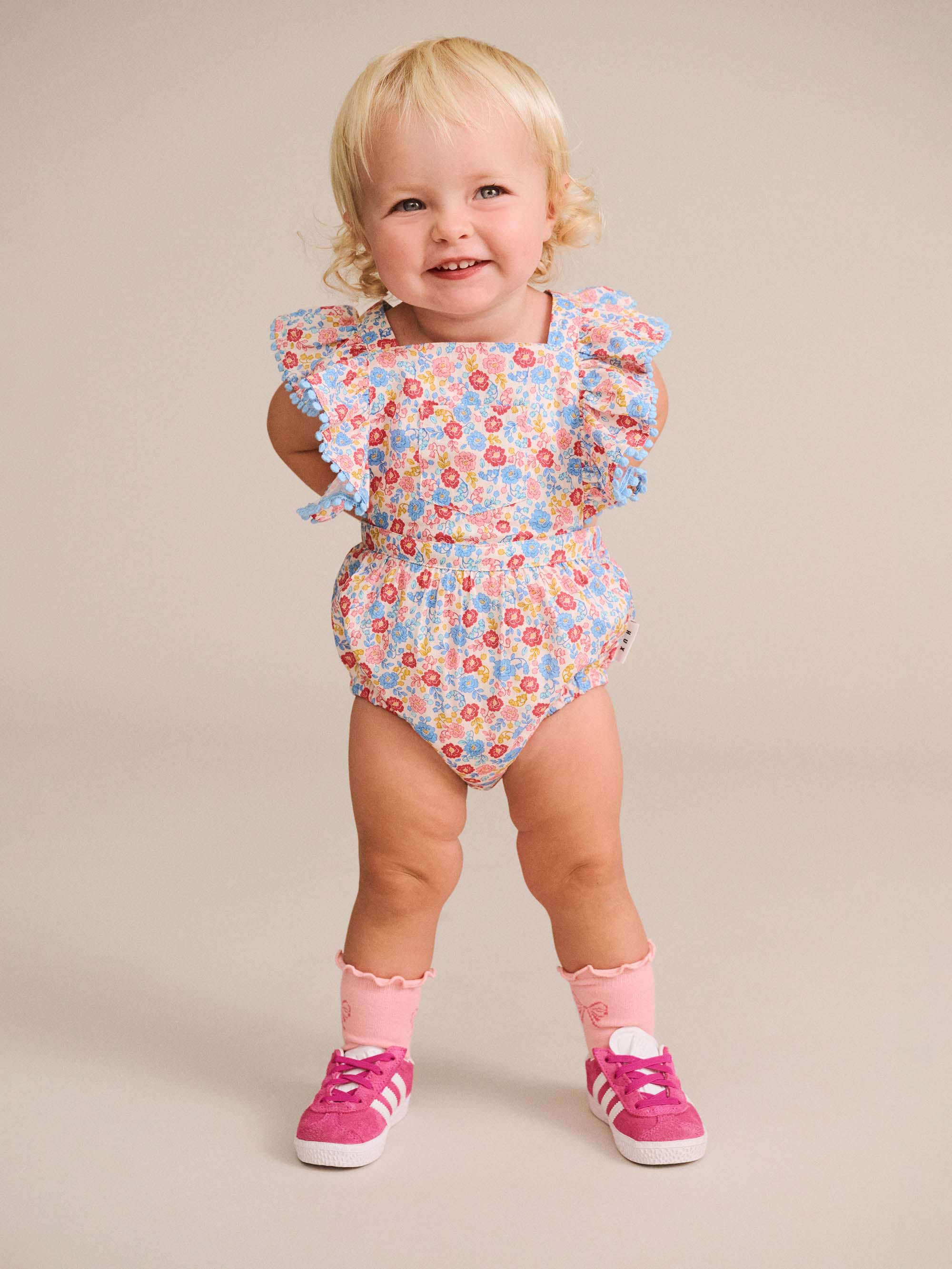 HUXBABY VINTAGE FLORAL PLAYSUIT in MULTI