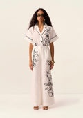 MOS The Label Lily Embroidery Pants in Ivory