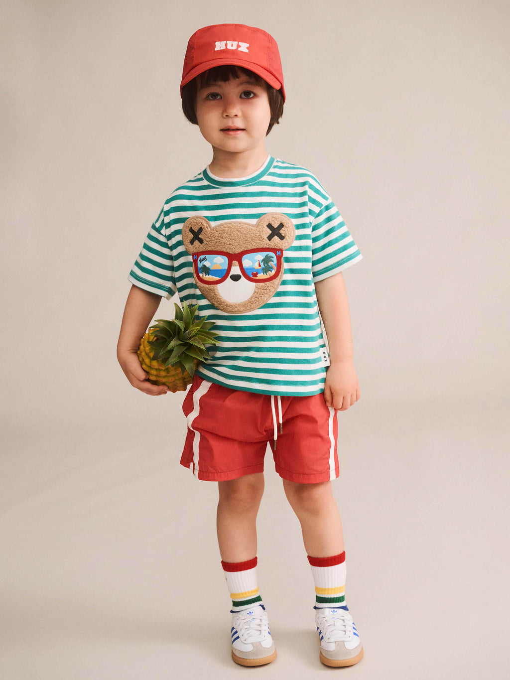HUXBABY RACER RED EMB HAT in RACER RED