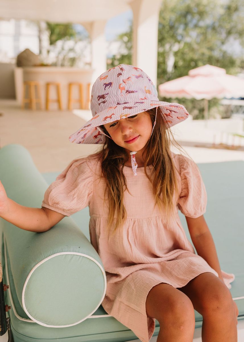 Acorn Kids Lilac Unicorn Wide Brim Sunhat in Lilac and Multi