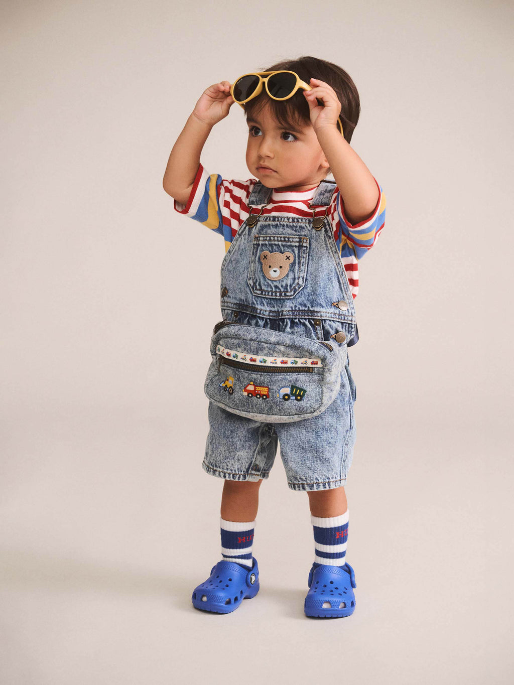 HUXBABY DREAMY DENIM SHORTALL in DENIM