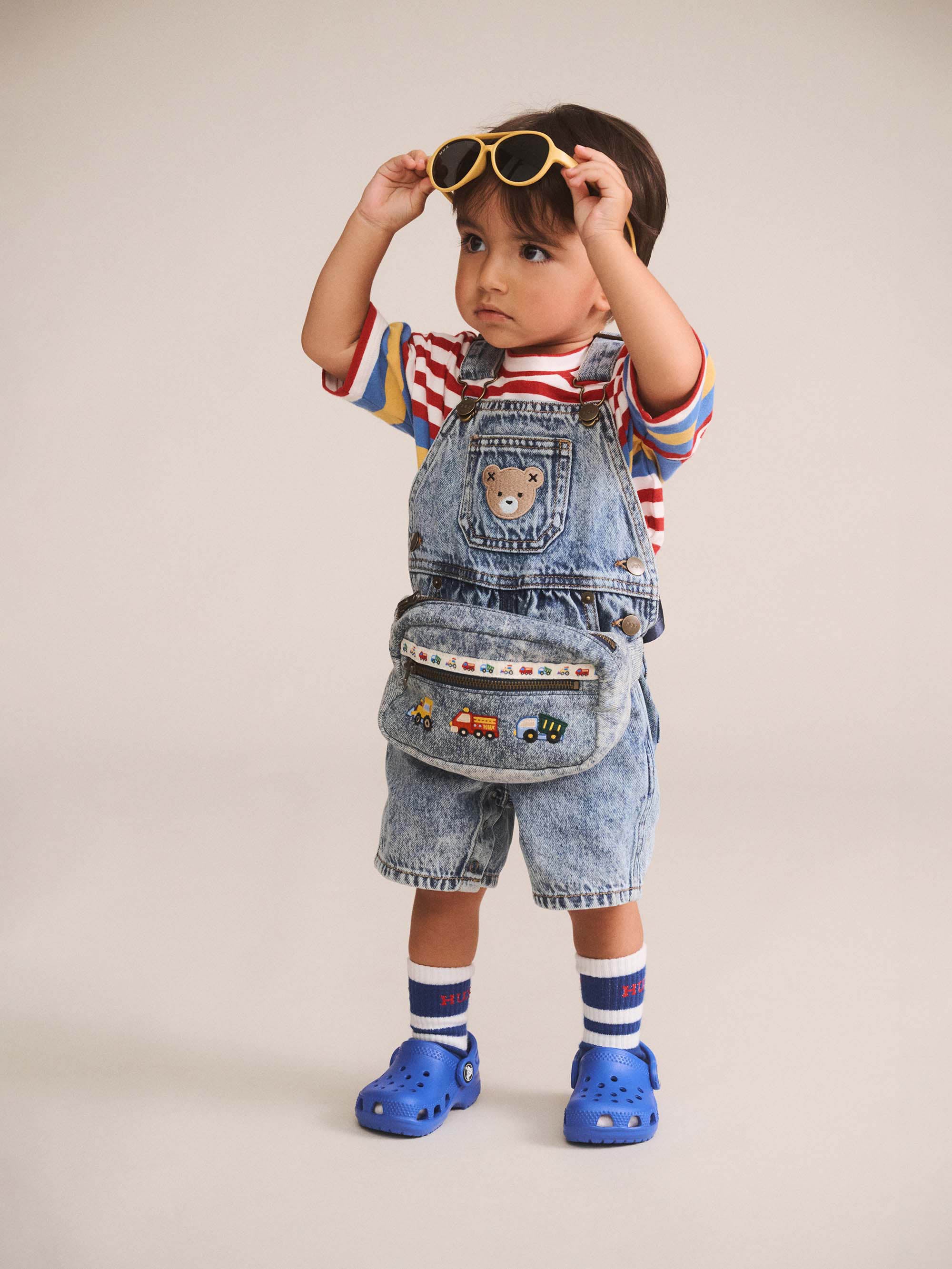 HUXBABY DREAMY DENIM SHORTALL in DENIM