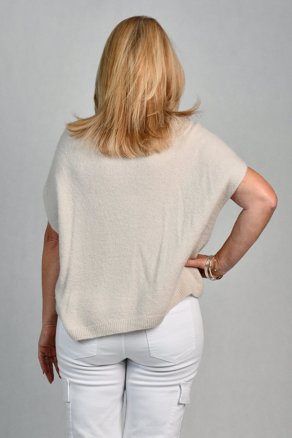 LA SOFIA VLST327 (5211) - WILMA WOOL TOP - BEIGE in Beige