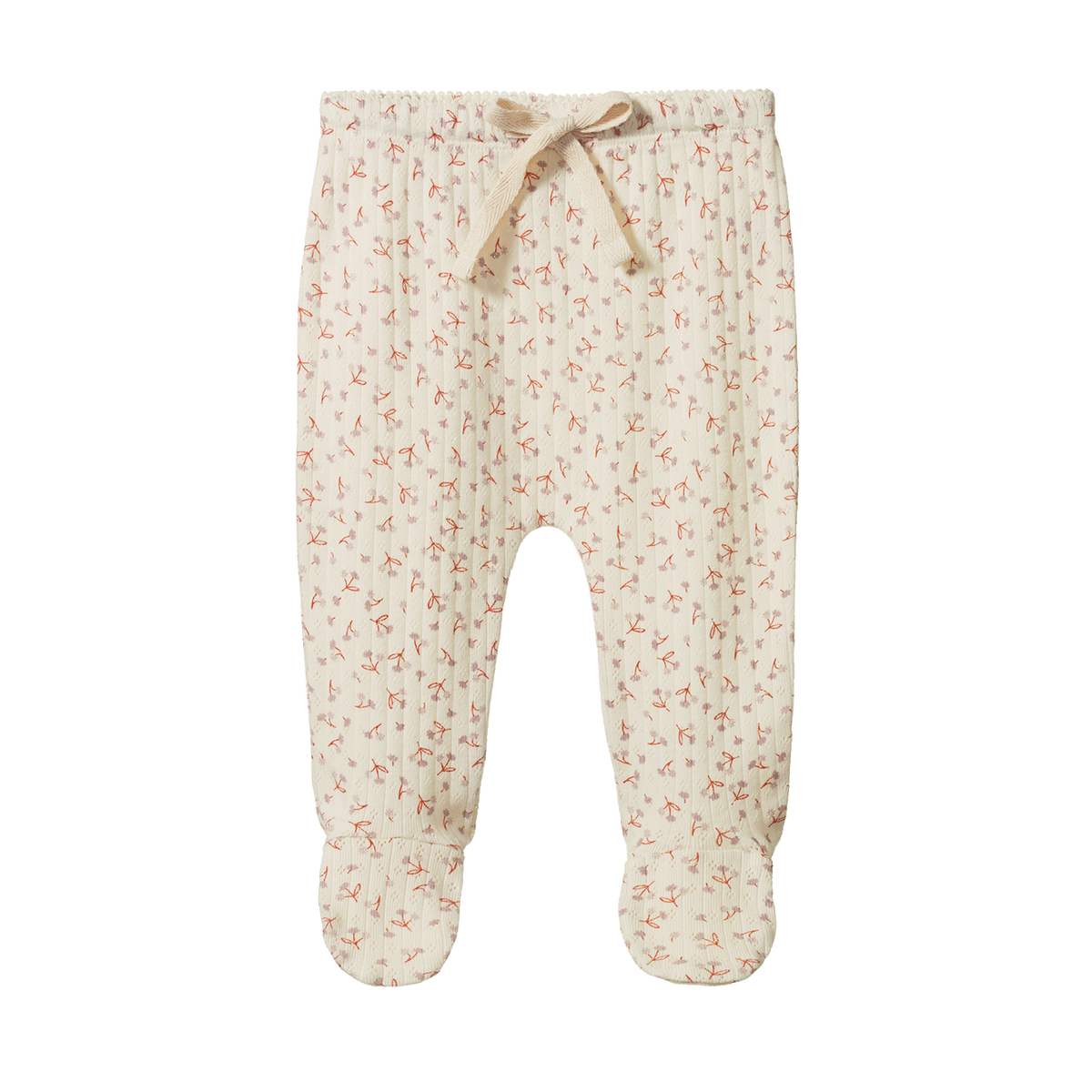 Nature Baby FOOTED ROMPERS POINTELLE in Dandelion Print