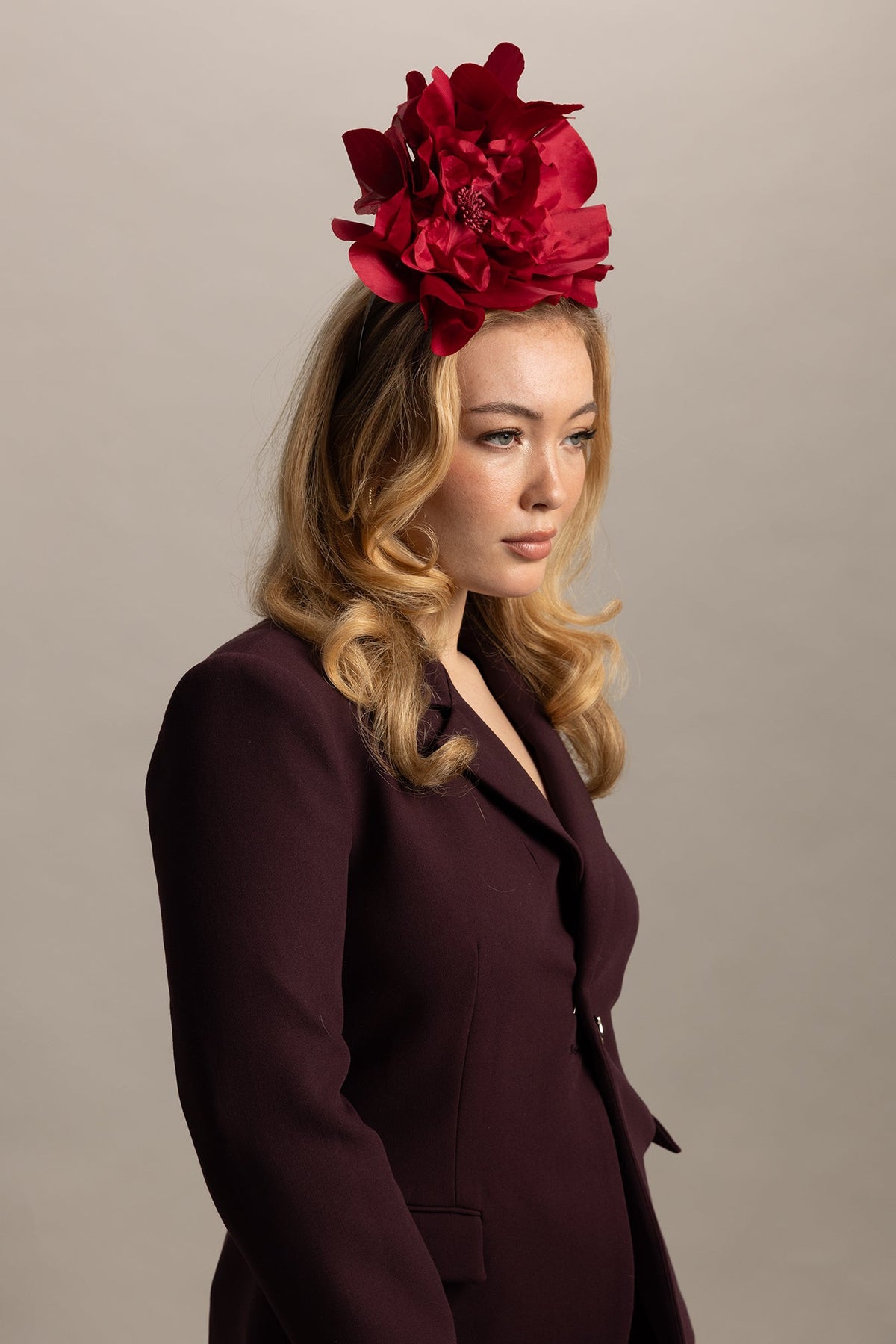 Morgan & Taylor Cindy Fascinator in Burgundy Red in burgundy red
