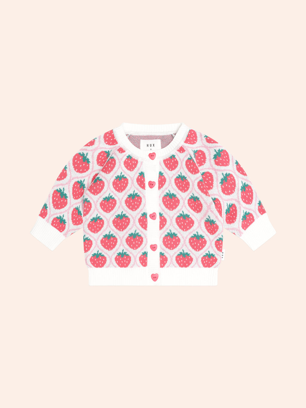 HUXBABY STRAWBERRY FIELDS CARDI in STRAWBERRY