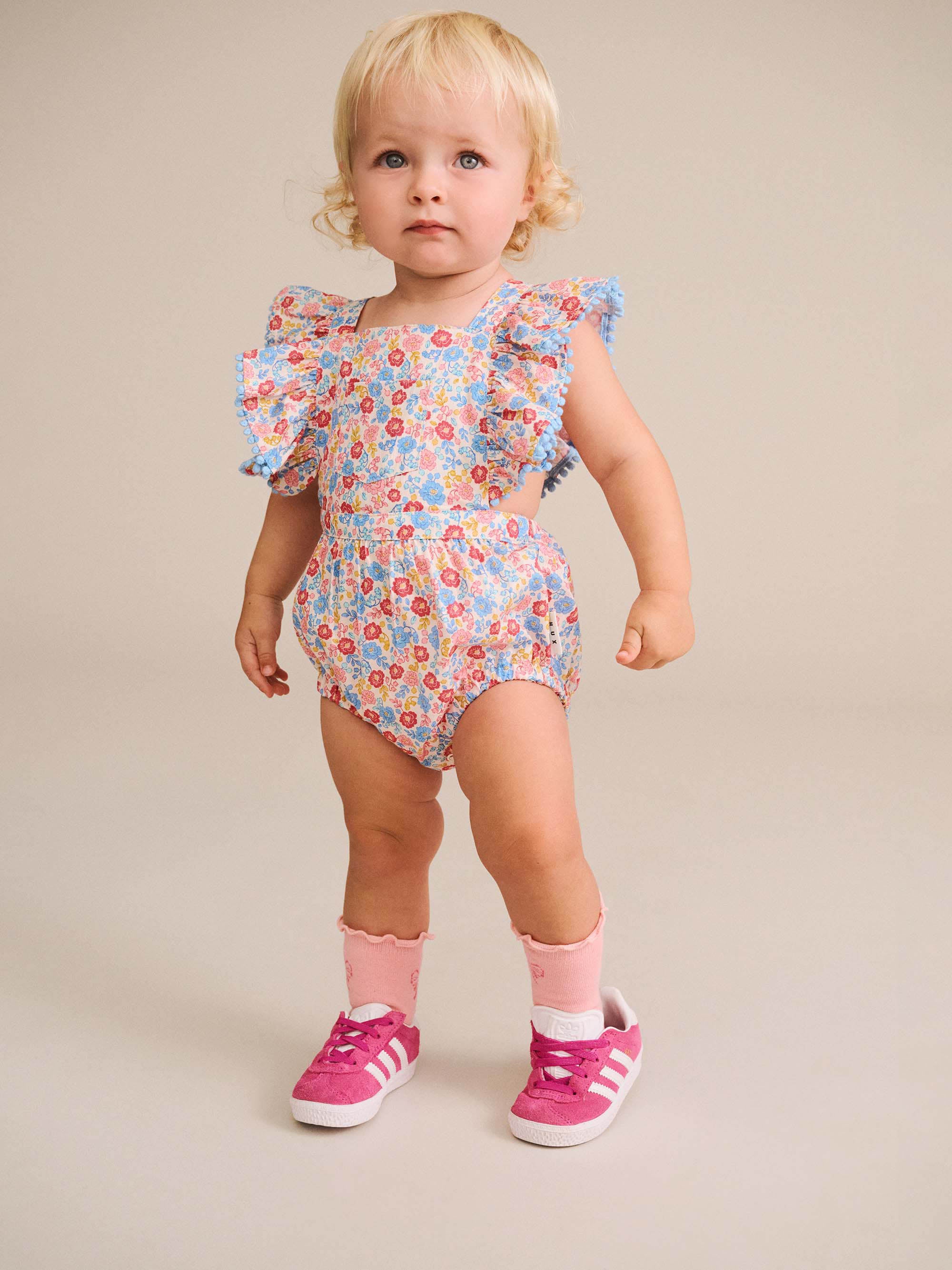 HUXBABY VINTAGE FLORAL PLAYSUIT in MULTI
