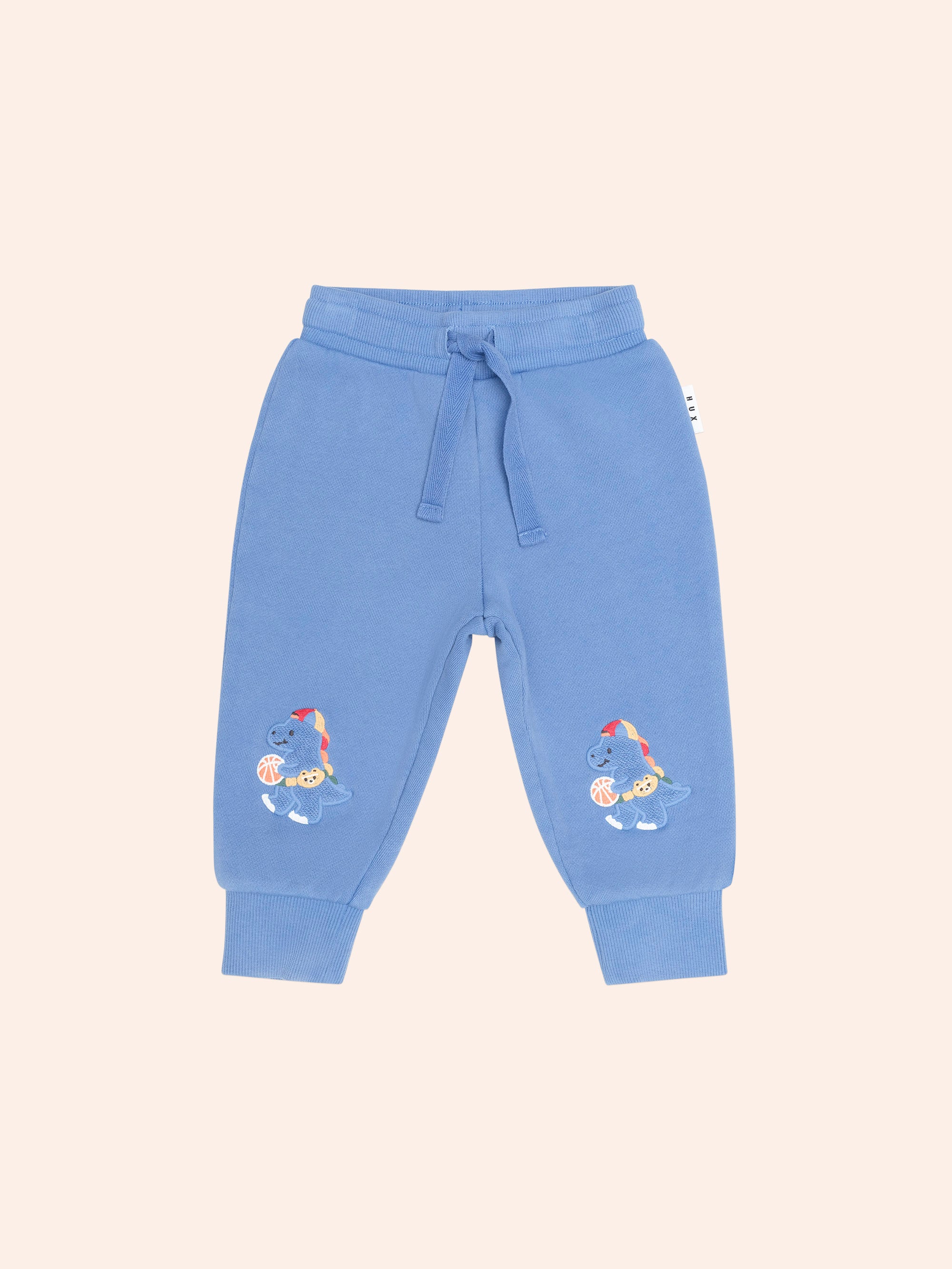 HUXBABY BALLER DINO SPORTY STRIPE SWEATPANT in VINTAGE BLUE GARMENT DYE