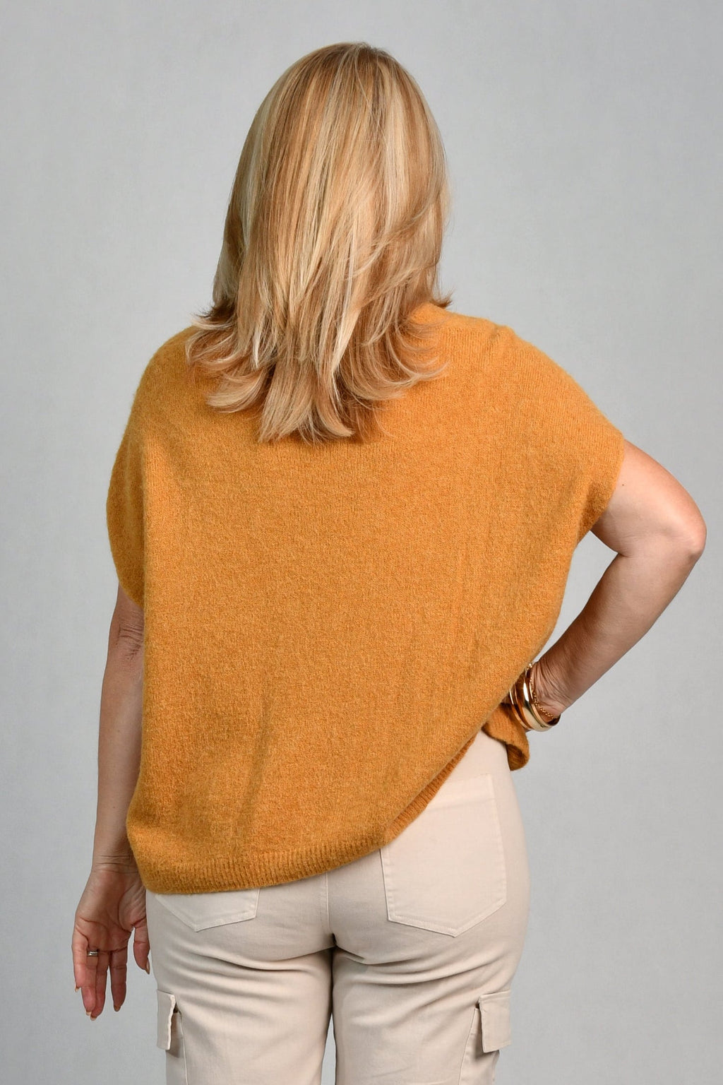 LA SOFIA VLST327 (5211) - WILMA WOOL TOP - MUSTARD in Mustard